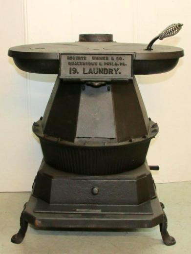 Irons museum. Collecting vintage irons. History of ironing. Музей утюга. Коллекционирование старинных утюгов. Прачечная печь. Чугунная угольная или дровяная печь LAUNDRY 19 производства Quakertown, Пенсильвания. США.
