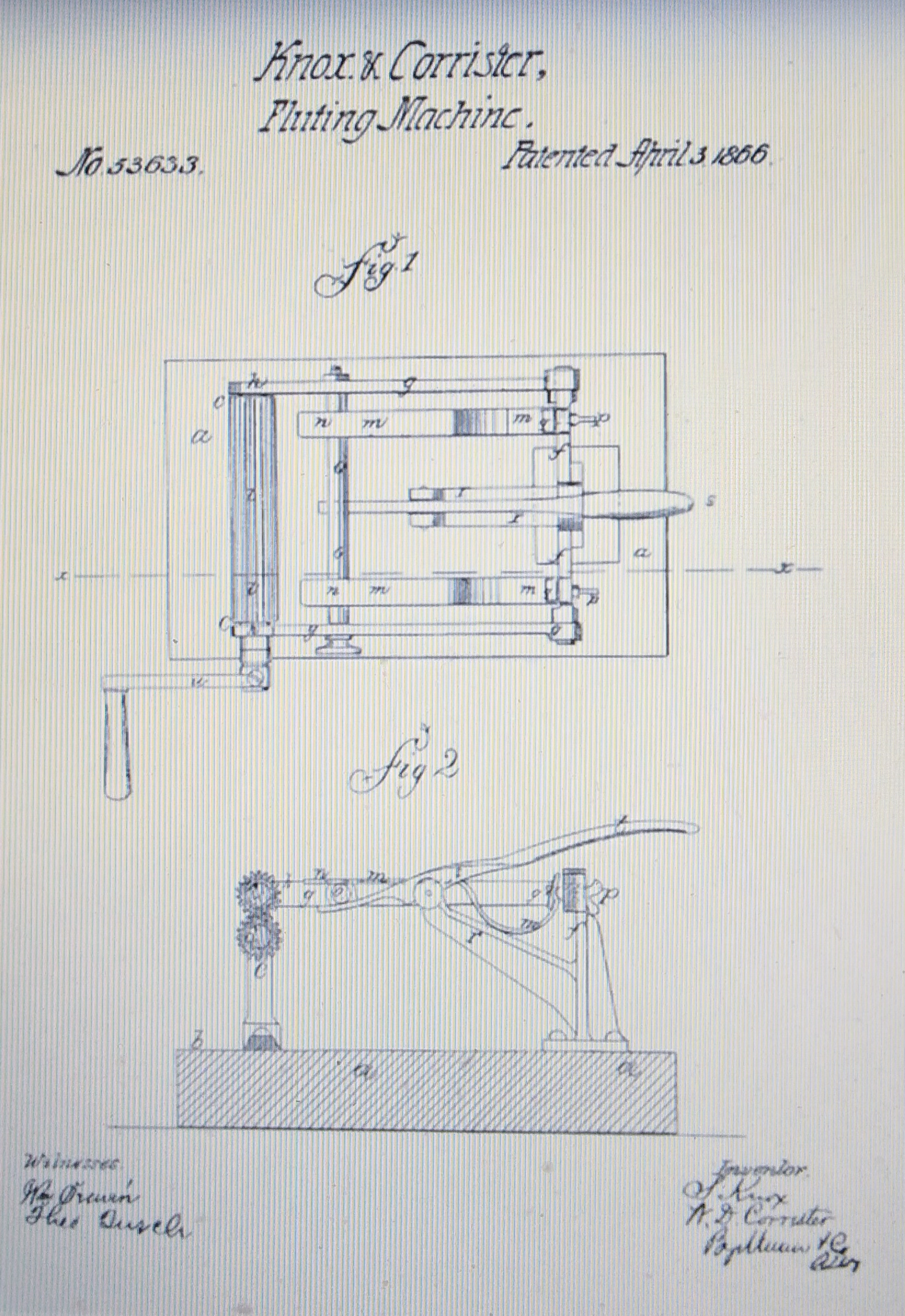 Irons museum. Collecting vintage irons. History of ironing. Музей утюга. Коллекционирование старинных утюгов. История глажения. Нокс и Корристер (Knox & Corrister). Машинный флутер. Патент № 53633 от 3 апреля 1866 года.